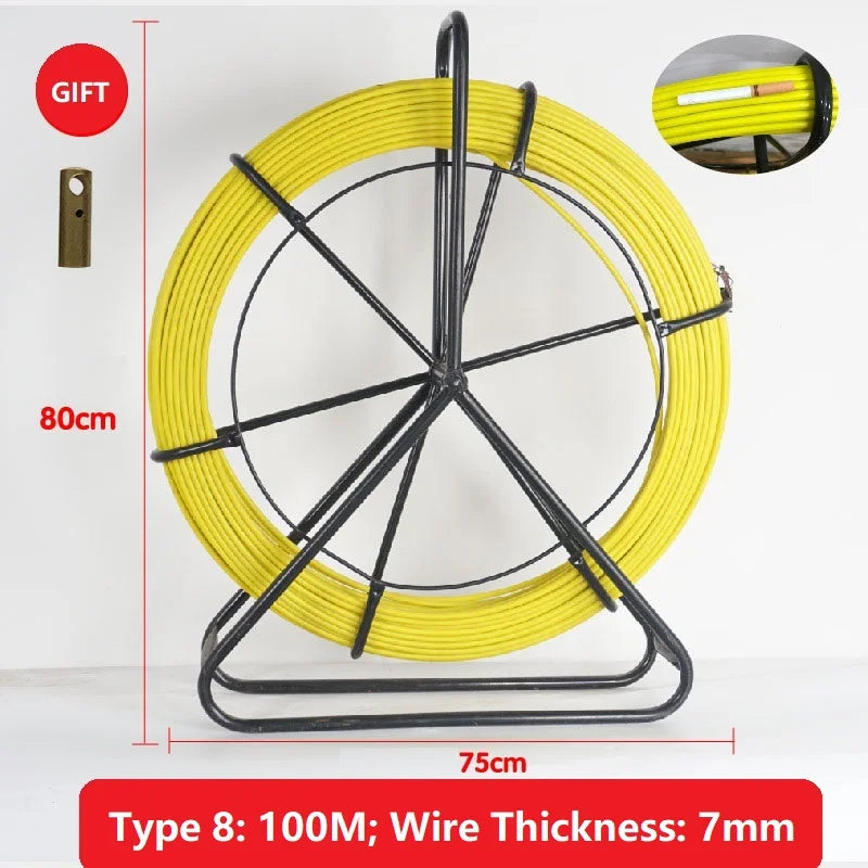 4/5/7mm Wire Cable Running Puller Rod Set Cable Pulling Tool with Stand for Electrical Wiring Construction Wire Threader