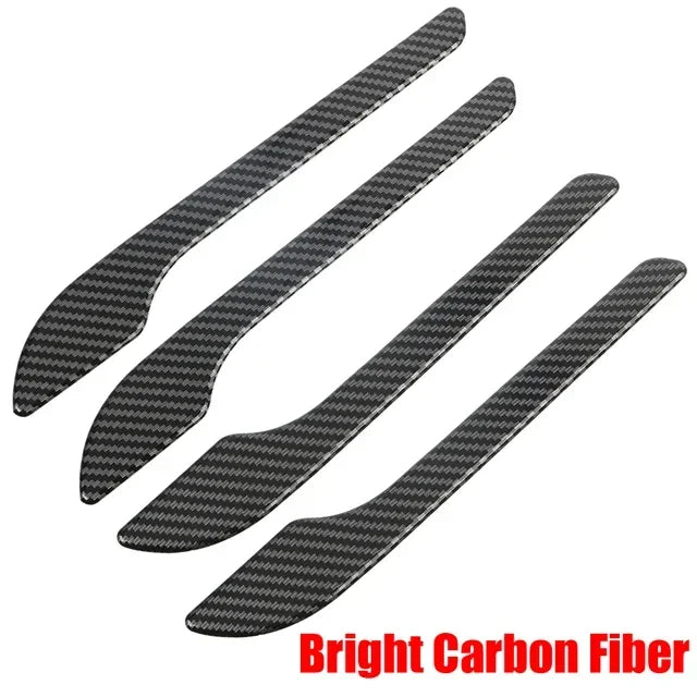 4pcs Set of Black Carbon Fiber Door Handle Covers for Tesla Model 3 & Y - Scratch-Resistant  Tape Polished Finish Amagi