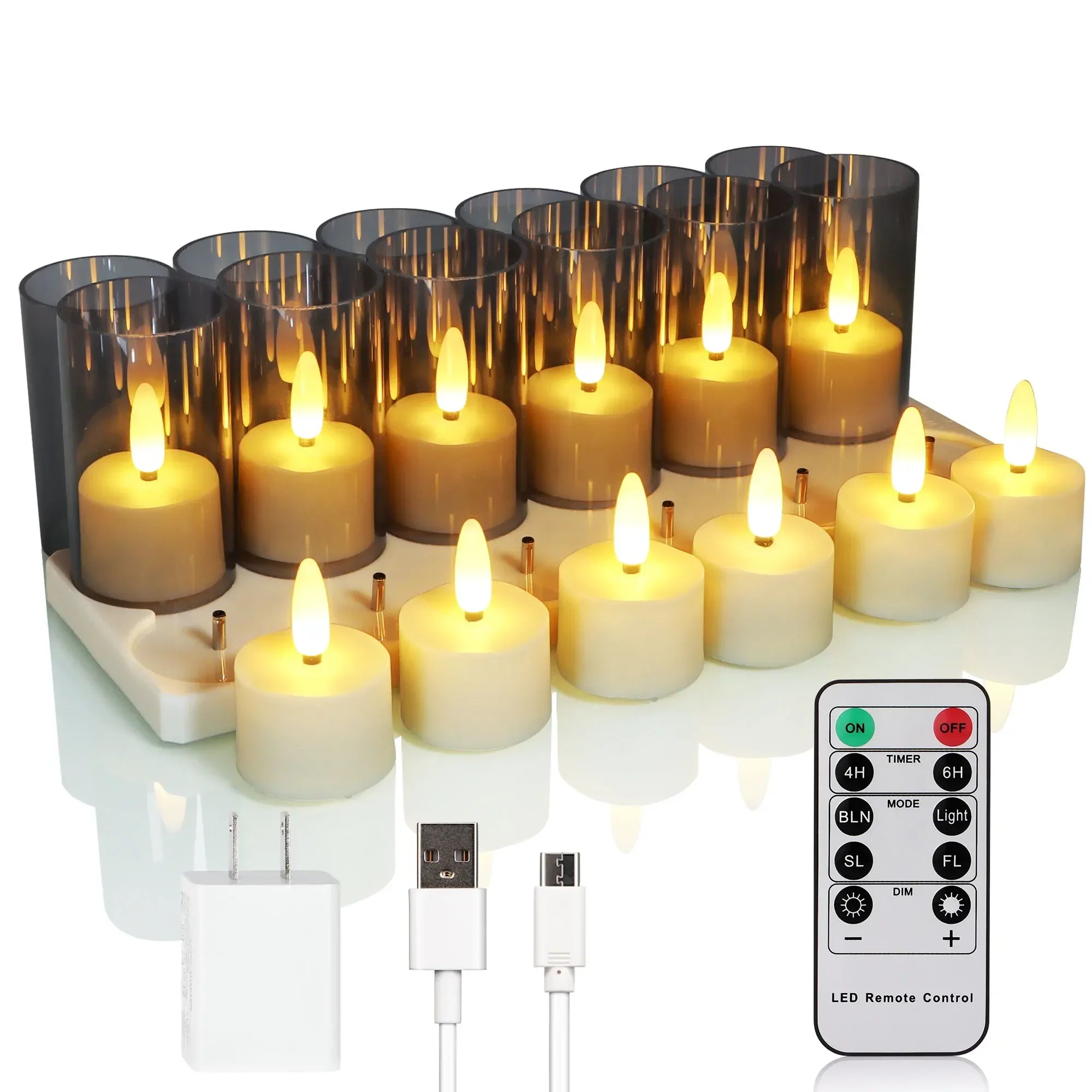 Flameless Candles Rechargeable ﻿Led Candle Electronic Lamp With Timer Remote For Home Decor Wedding Holiday Candle Lights