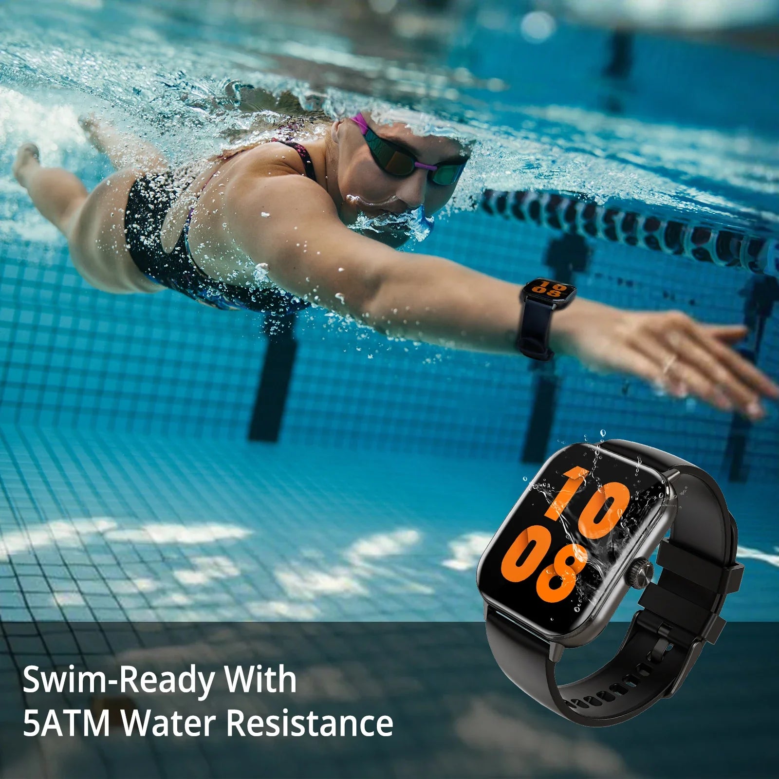 AIWR Peps 1S Smart Watch, GPS 1.96" AMOLED Smartwatch, AI Watch Faces ChatGPT, Bluetooth Calling 5ATM Waterproof for Android iOS
