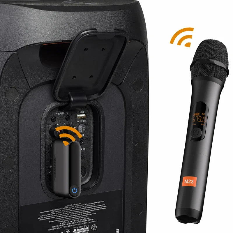 Wireless Microphone M23 UHF 2 Channel Karaoke System With Rechargeable Receiver Cordless Handheld Mic For Church Party Speaker