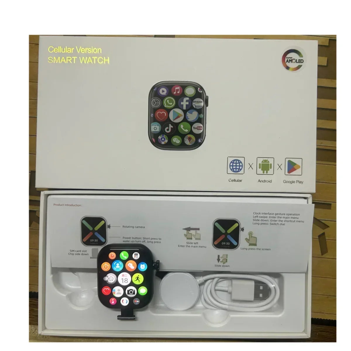 5G Android VP29 5 256GB storage 4G/5G LTE Sim card GPS WIFI 2.29-inch 490 by 580 smartwatch with 8 megapixel rotating camera