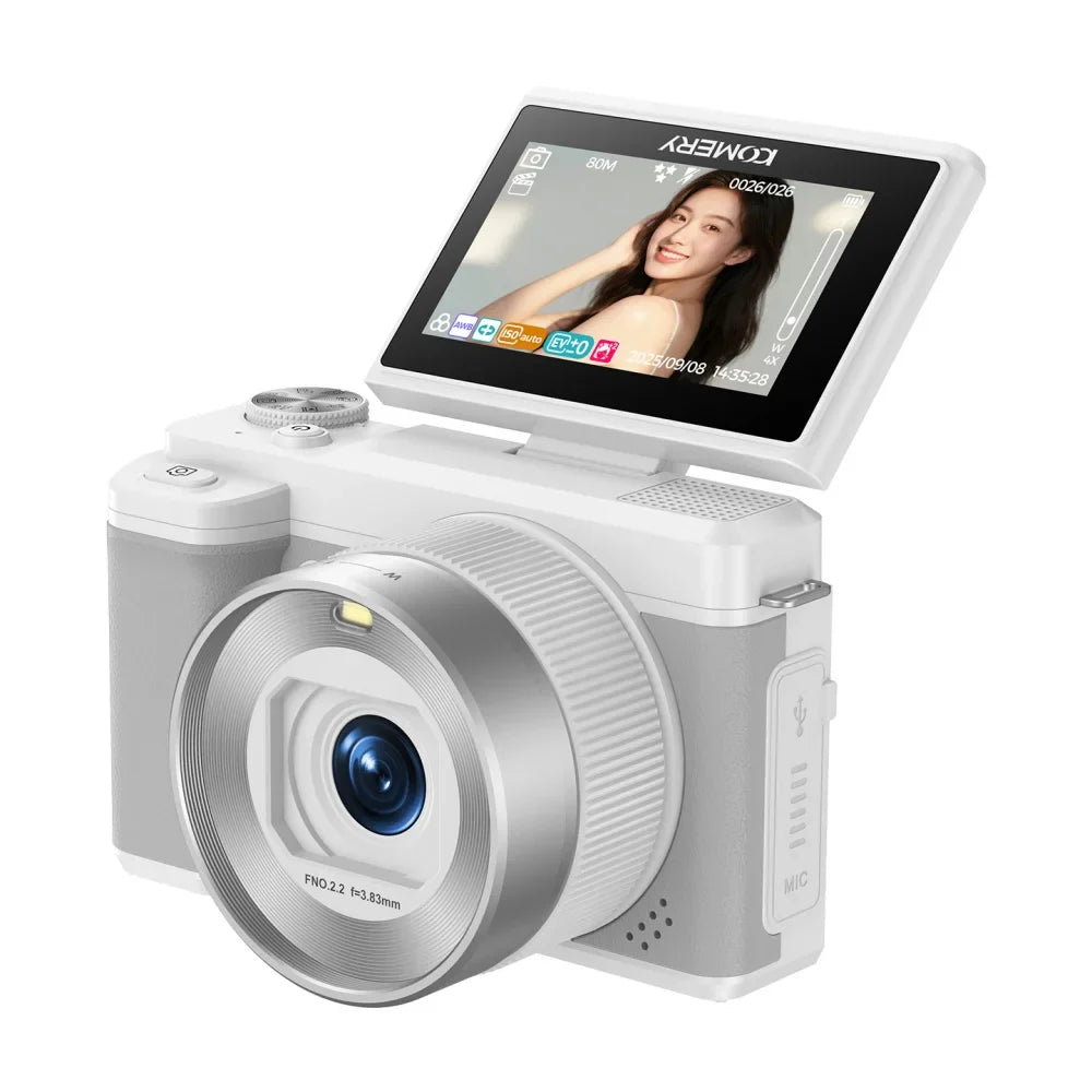 5K 80MP Digital Camera For Photography 18X AF Vlog Camcorder Livestreaming WIFI Webcam Dual Lens Selfie Camera 180° Flip Screen