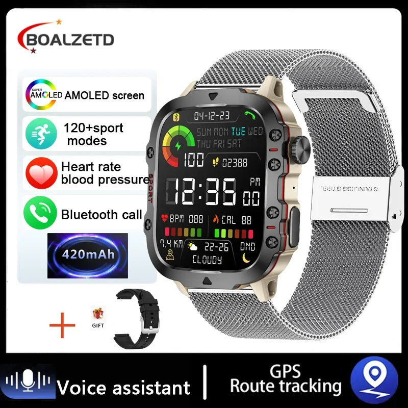 2026 New GPS Outdoor Sports Smart Watch Men Compass barometer Bluetooth call Health Monitoring Smartwatch For IOS Android Gift