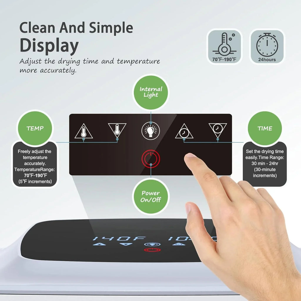 Digital Food Dehydrator - 4-Tray Electric Dryer for Jerky, Fruit, Pet Snacks - Precise Temp Control, 220V, BPA-Free Plastic