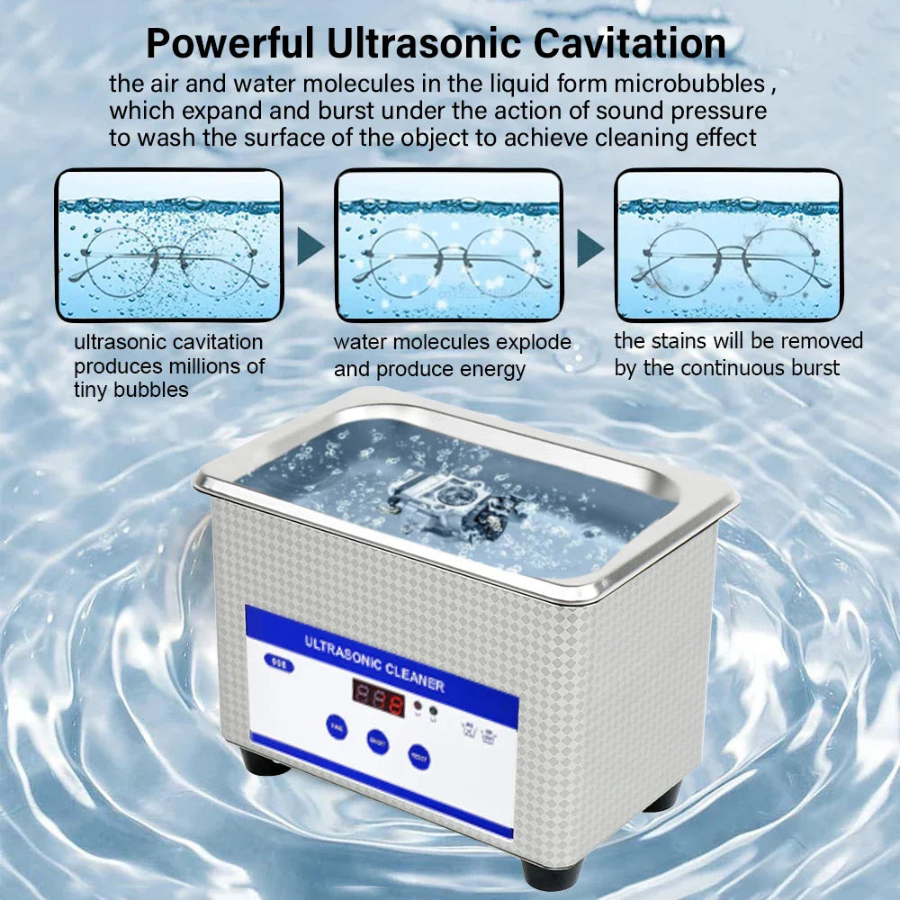 Ultrasonic Cleaner 35W High Frequency Ultrasonic Glasses Cleaning Machine for Jewelry Watches Denture Tool Ultrasonic Washing