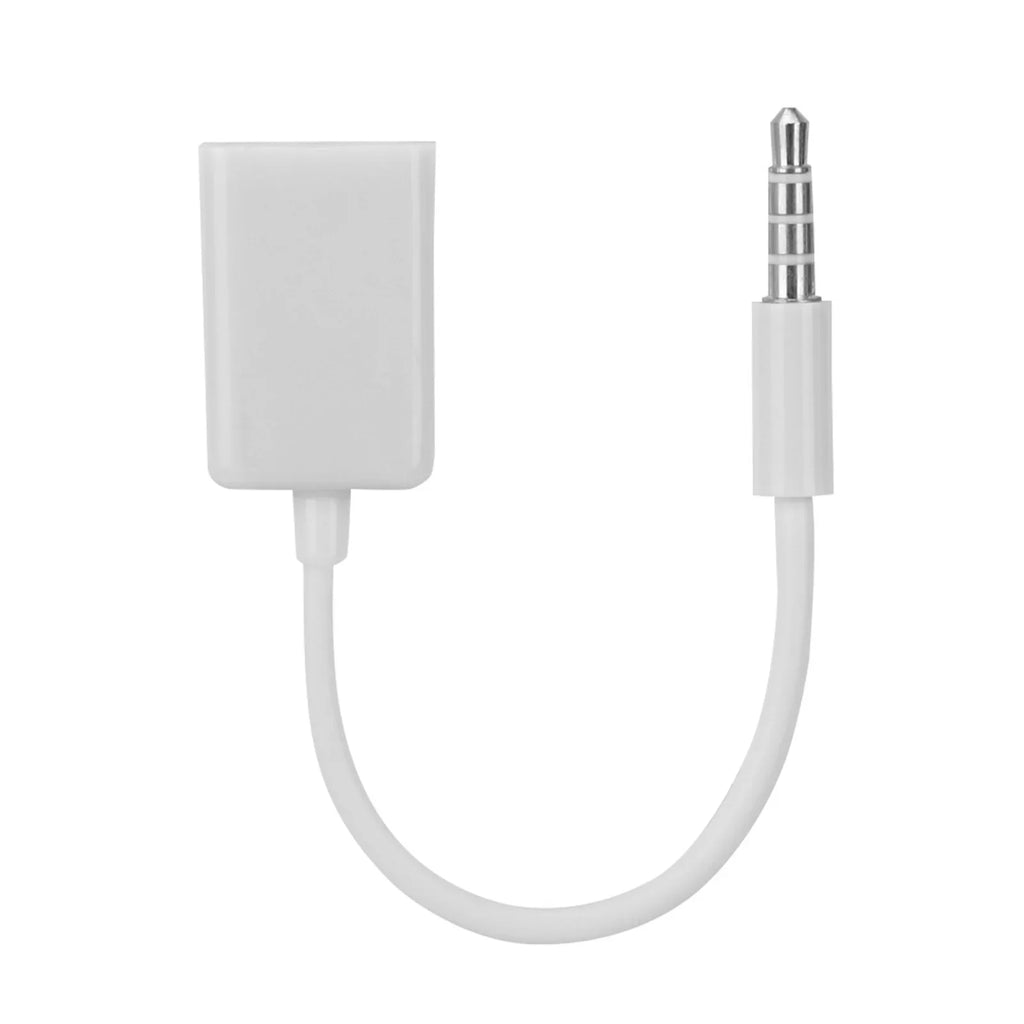 3.5mm Male Plug Jack To USB Female AUX Audio Cable Converter Adapter Cord