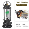 220V Submersible Pump Agricultural Pumping Garden Tools Drainage Irrigation Self-priming Sewage Pump Stainless Steel Pump