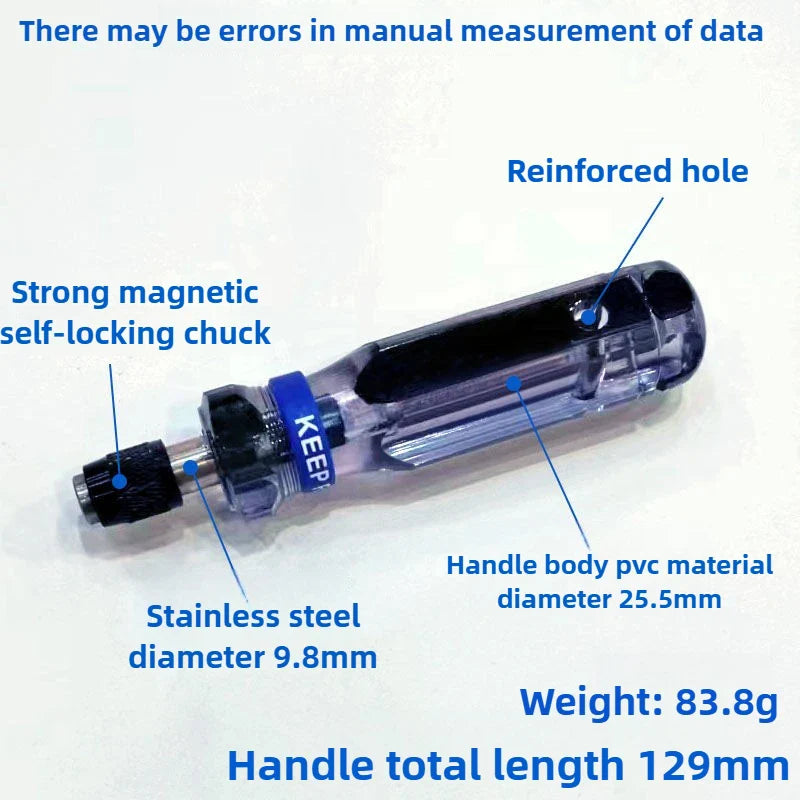 6.35 Multi Purpose Screwdriver Handle 6.35 10 Piece Set S2 Universal Cross Shaped Quick Magnetic Suction Portable