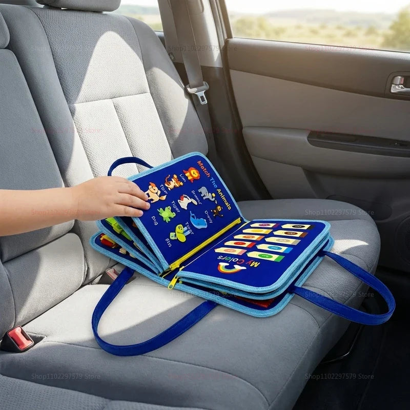 Montessori Busy Board Sensory Toys Educational Travel Activities for Preschool Kids Fine Motor Skills Learning Gift for Toddlers