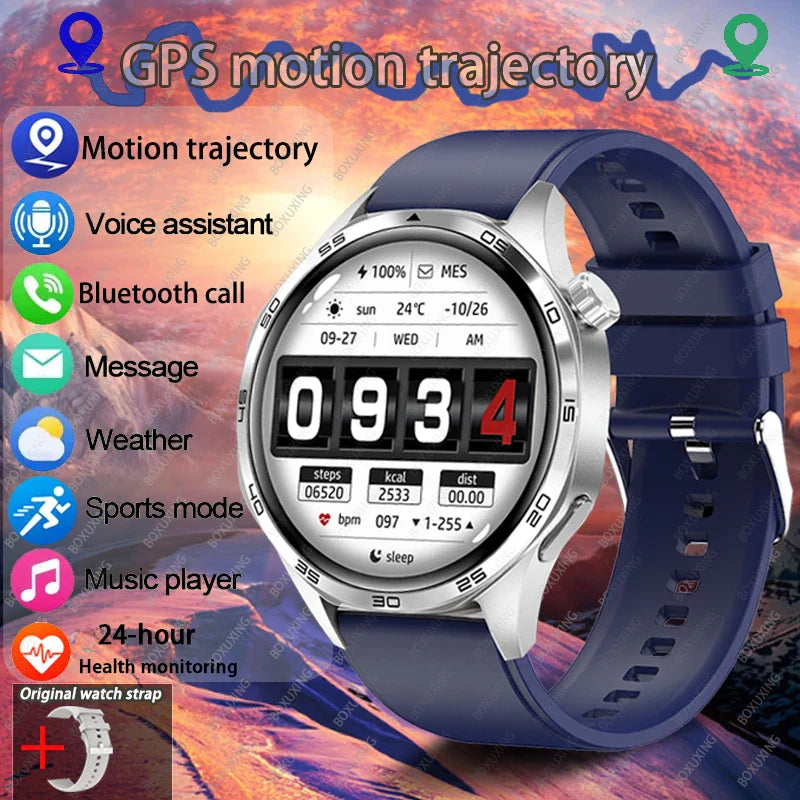 BOXUXING New Watch 5 Pro GPS NFC Men 100+sport Smart Watch AMOLED Screen Heart rate Bluetooth Call IP67Waterproof Man Smartwatch