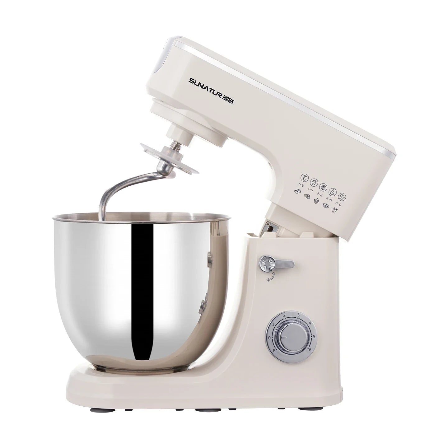 SUNATUR 10L Stand Mixer 2200W, 304 Stainless Steel Bowl, 11+P Speed Batidora, Timed Fermentation Dough Kneader, Egg Beater & Mea