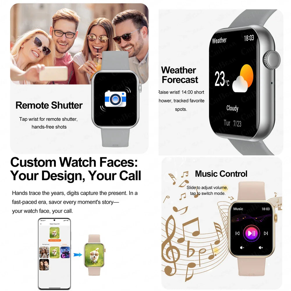 2025 New Sports Smart Watch Men Full Touch Screen Heart Rate Bluetooth Call 1.9 inch AI Voice IP68 Waterproof Smartwatch Women