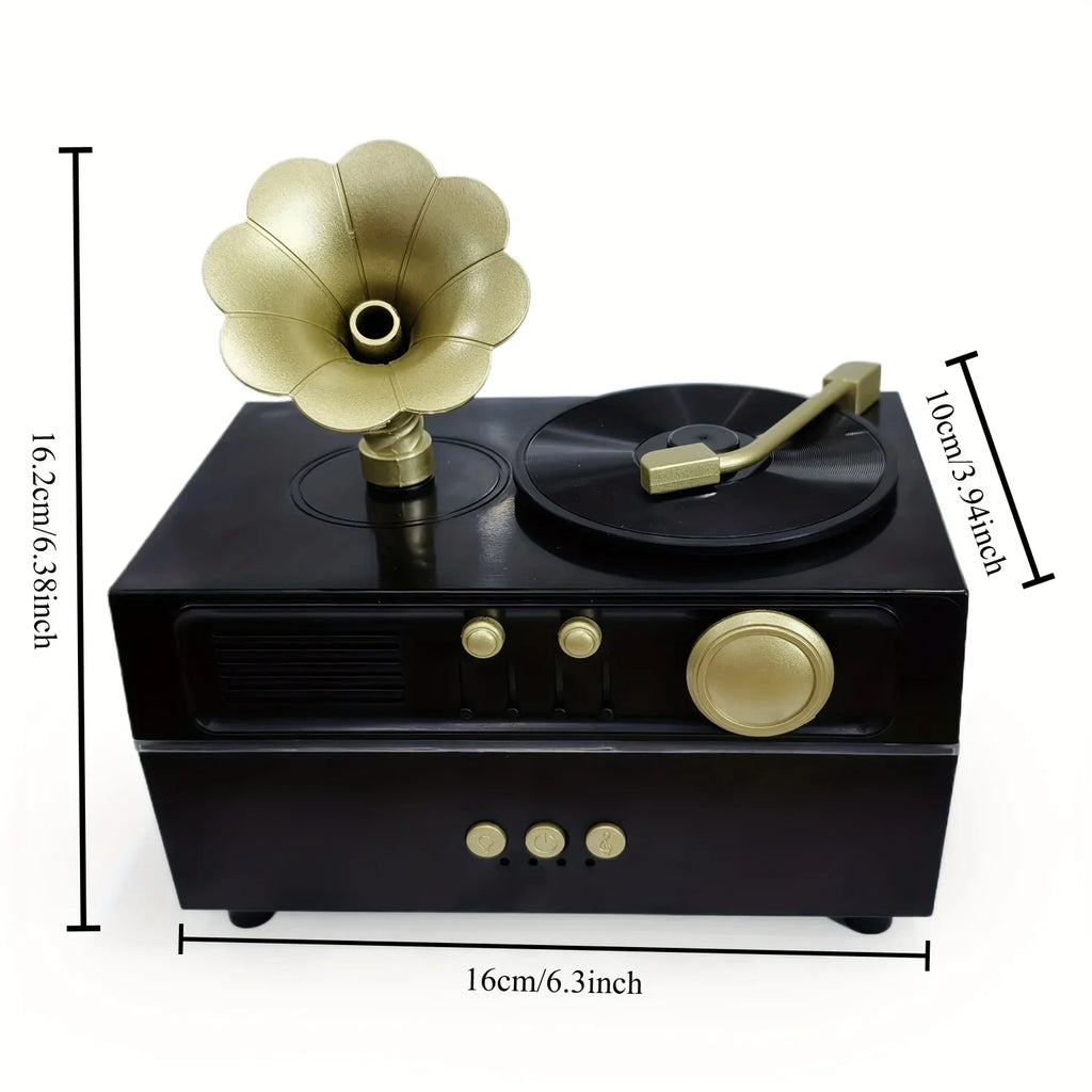 Phonograph Retro Style Aromatherapy Diffuser 7 Color Atmosphere Light Effects 3 Gear Timing Used For Indoor Humidification
