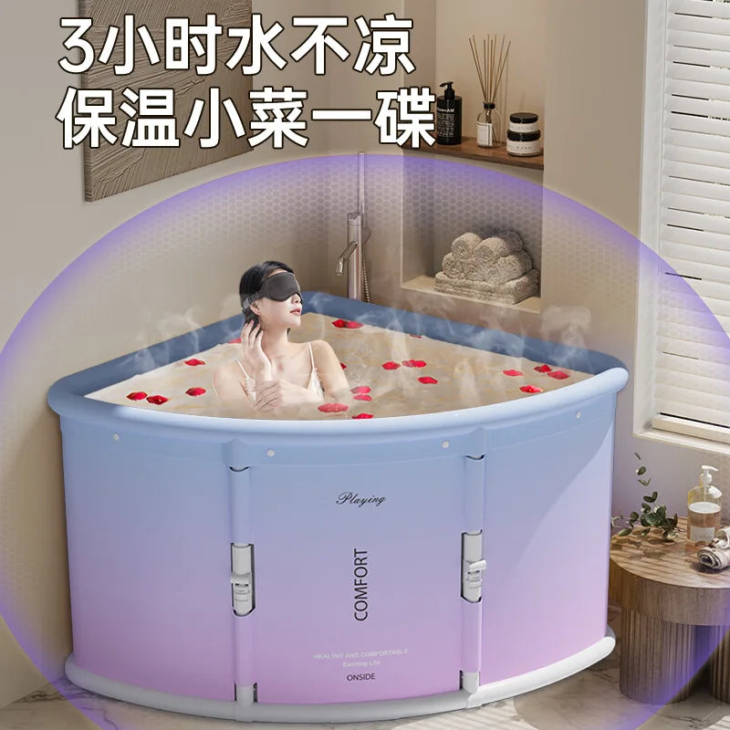 Portable Foldable Collapsible Bathtub No Installation Instant Fold Home Spa Bath Adults Kids Travel Camping Space Saving