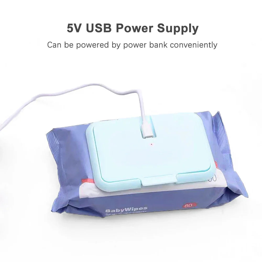 Baby Wet Wipes Heater 5V Portable USB Powered Baby Wet Wipes Warmer Heater Constant Temperature Perfect for Traveling