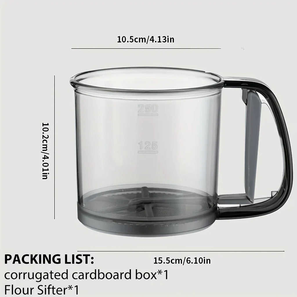 Flour sifter handheld semi-automatic double-decker filter flour baking special sieve kitchen ultra-fine filter cup mesh
