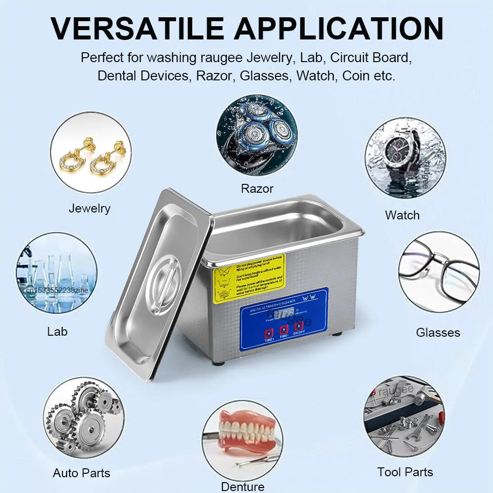 Ultrasonic Cleaner 800ml High Frequency Vibration Portable Mini Washing Machine for Jewelry Watches Glasses Ultrasonic Cleaner