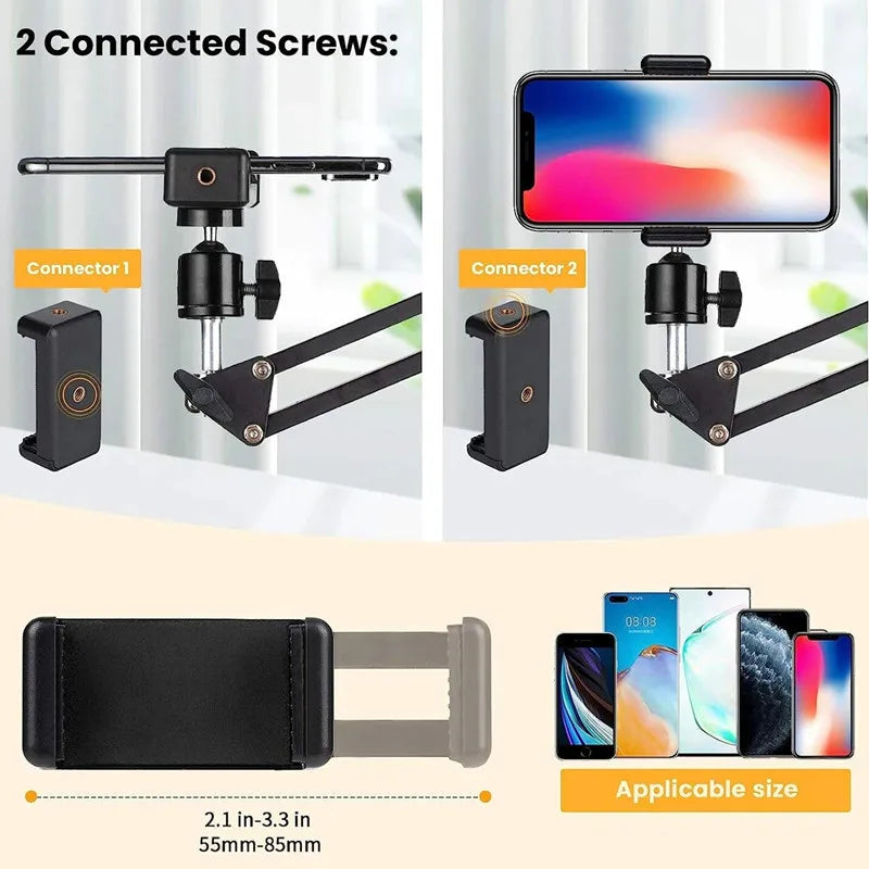 BSLIUFANG Flexible stand desktop bedside phone holder lazy person stand for tripod optional 360° rotating ball head and remote