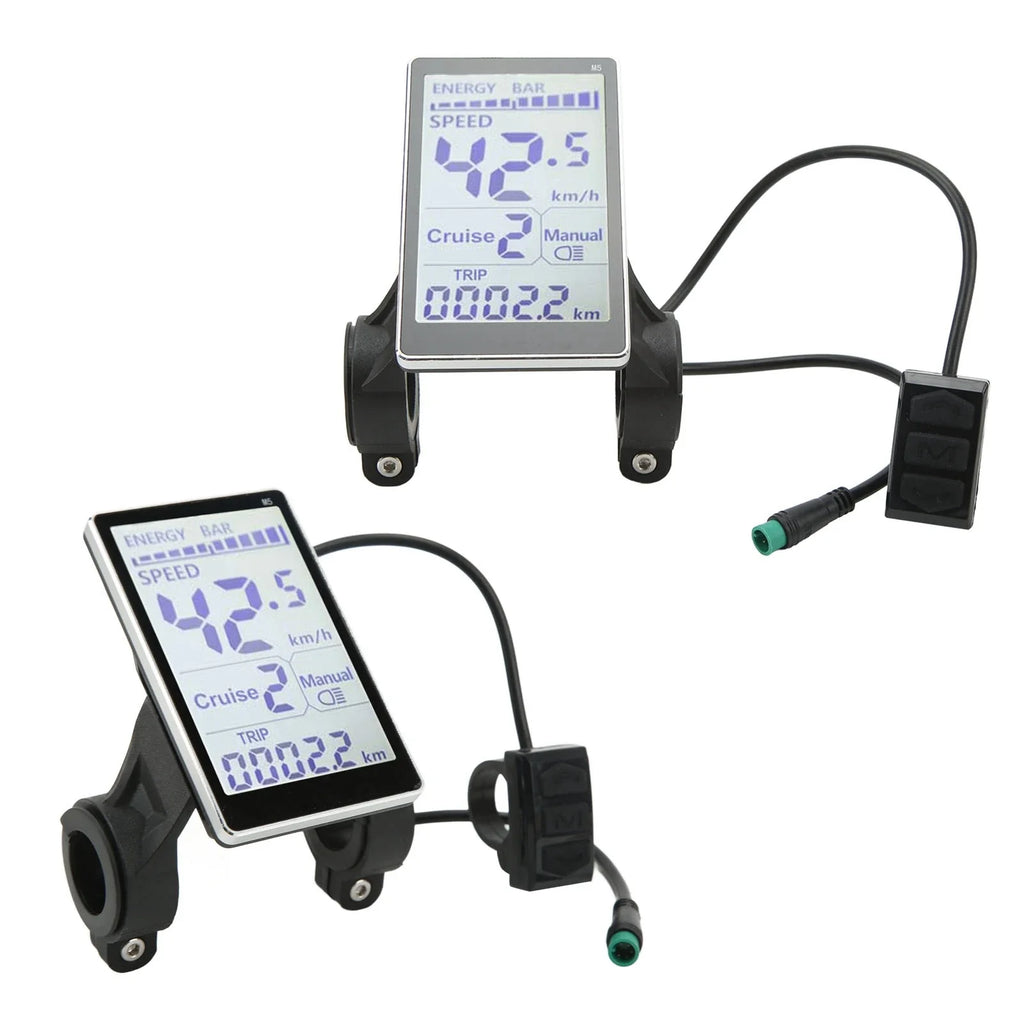 Electric Bike LCD Meter 5 Pin 24V 36V 48V 60V Universal E Scooter M5 LCD Panel Screen for 31.8 22.2mm Electric Bikes