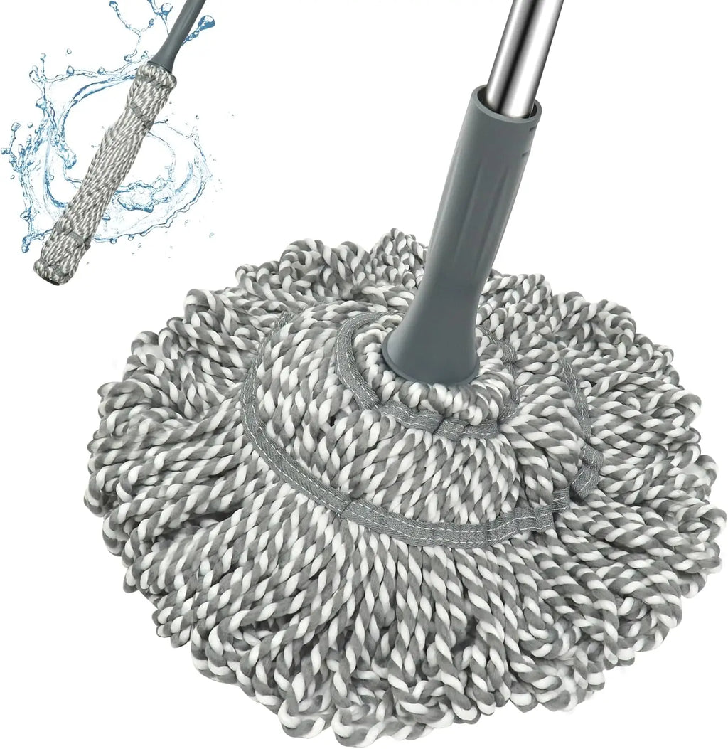 Self-Wringing Twist Mop with 52.5 Inch Handle for Hardwood, Tile & Laminate Floors