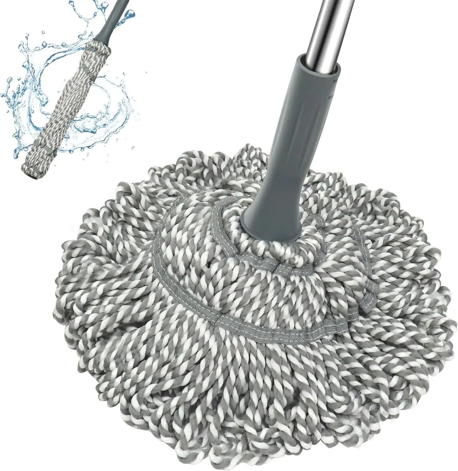 Self-Wringing Twist Mop with 52.5 Inch Handle for Hardwood, Tile & Laminate Floors