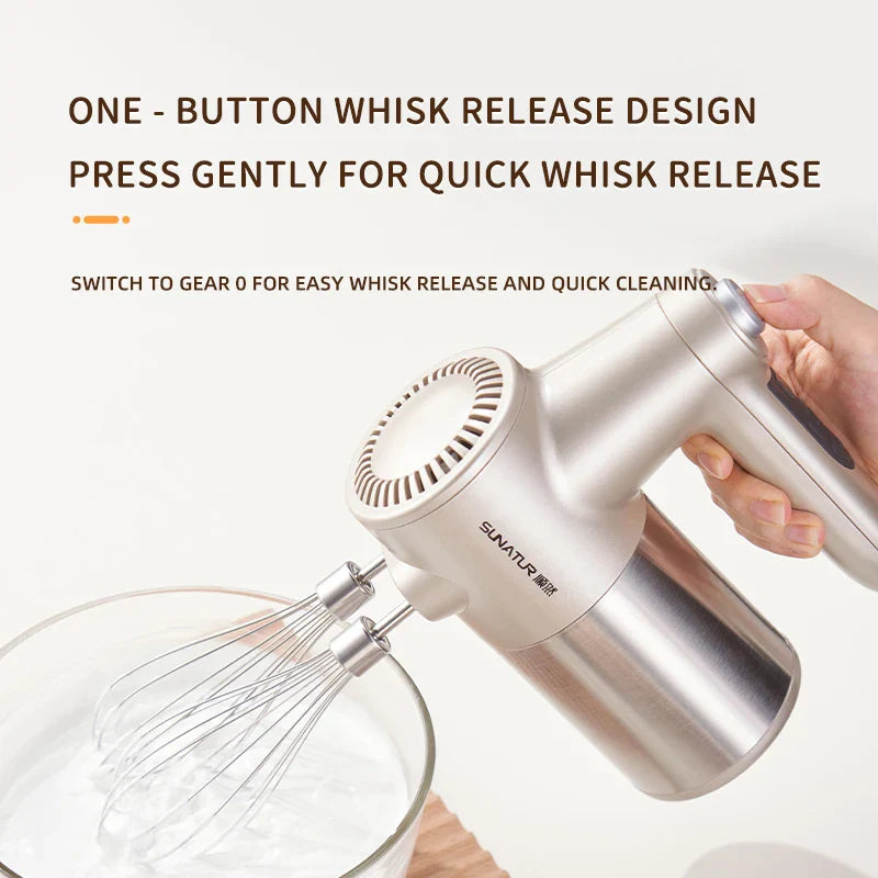 SUNATUR Wireless Rechargeable Electric Egg Beater Handheld Cream Whisk for Home Baking Philippines