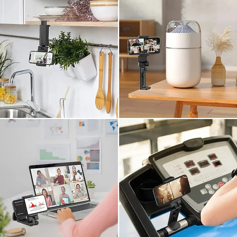 Airplane Phone Holder Portable Foldable Desktop Mobile Phone Stand Rotatable Selfie Holding Live Train Seat Clip Lazy Bracket