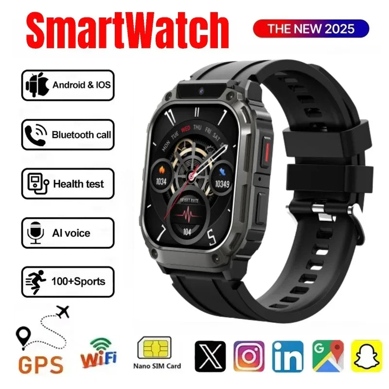 Q80 New 750mAh Battery Smart Watch 1.955 Inch AMOLED Screen Men Outdoorsports Watch Waterproof Bluetooth Call Sports Smartwatch