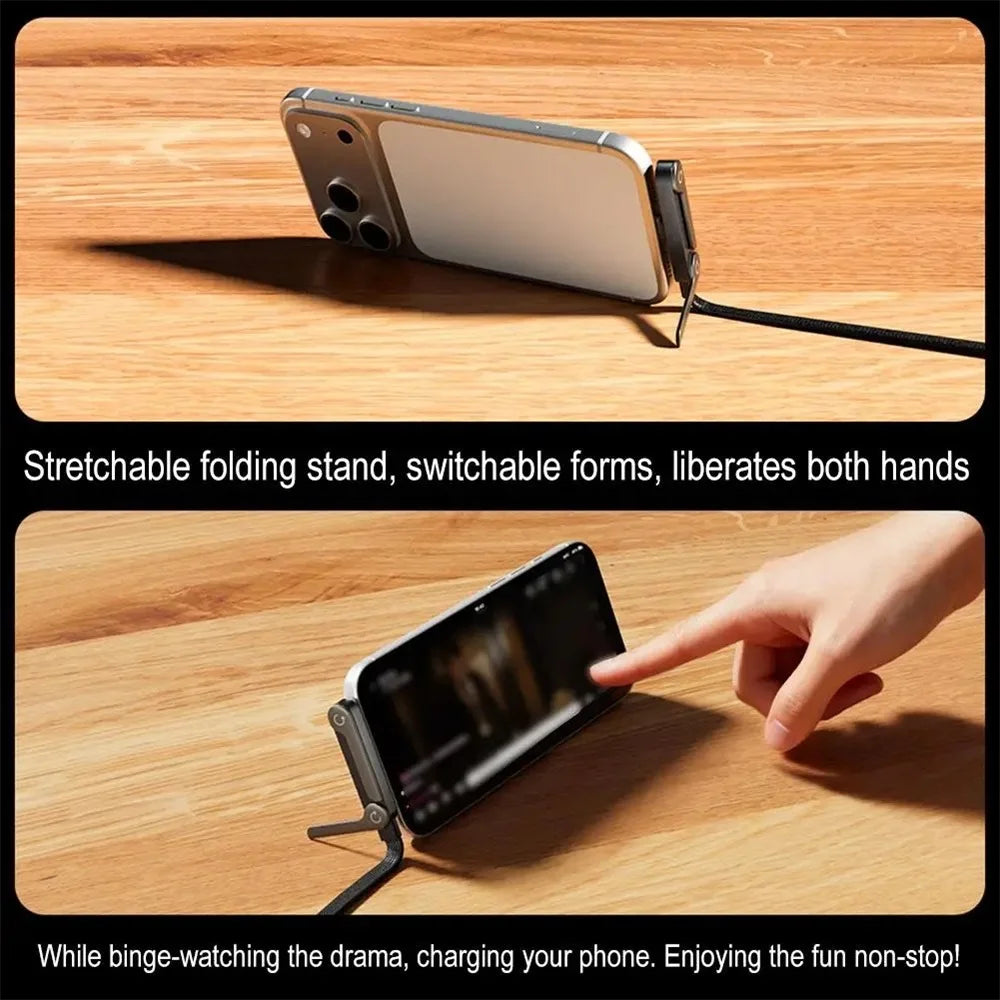 Fast Charging Cable Phone Tablet Foldable Holder 2-in-1 240W Fast Charging Foldable Phone Holder Data Cable