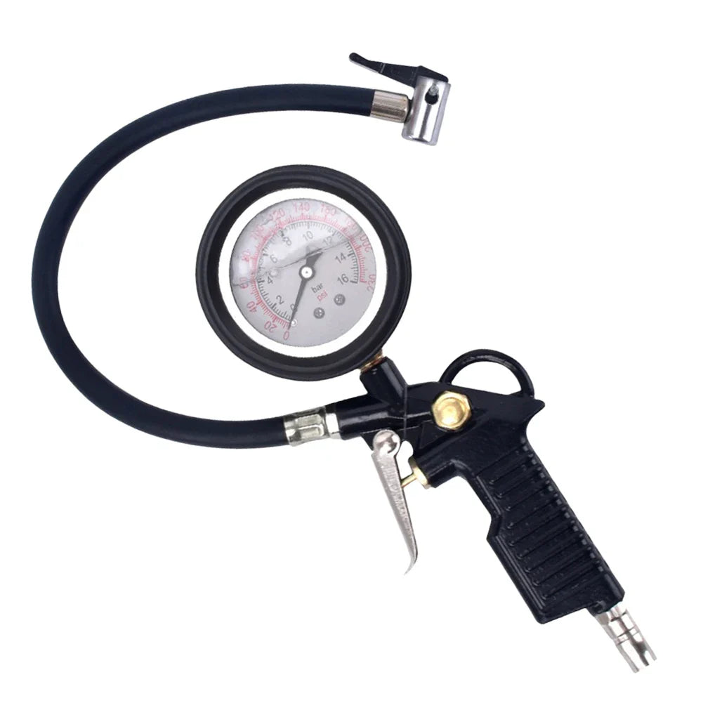 Auto Tire Pressure Inflator Gauge 220PSI Car Tire Inflator Gun for Motorcycle Tyre Pressure Meter for Bicycle Tyre Repair Tools