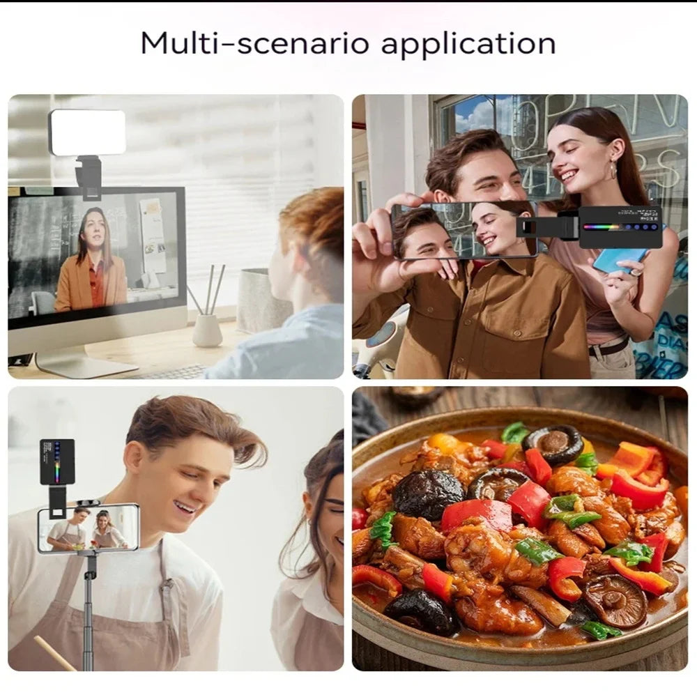 BSLIUFANG LED RGB Camera Light Full Color Output Video Light Kit Dimmable 2700K-6500K Bi-Color Panel Light Rechargeable