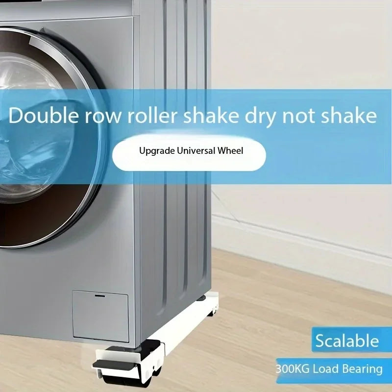 2PCS 300KG Capacity Stainless Steel Stand - Adjustable 45-70cm  Anti-Vibration for Washing Machine Fridge & Laundry, Rust-Proof