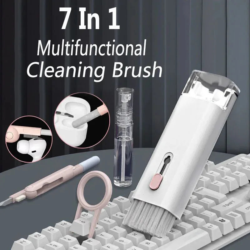 7 in 1 Laptop Keyboard Cleaning Kit Computer Keyboard Cleaner Brush Earphones Cleaning Pen For AirPods iPhone Keycap Puller Set