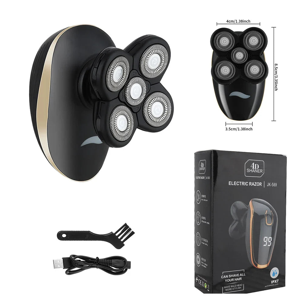 HIEAN Men 6D Floating Men Electric Shaver Wet Dry Beard Hair Trimmer Electric Razor Rechargeable Bald Head Shaving Machine