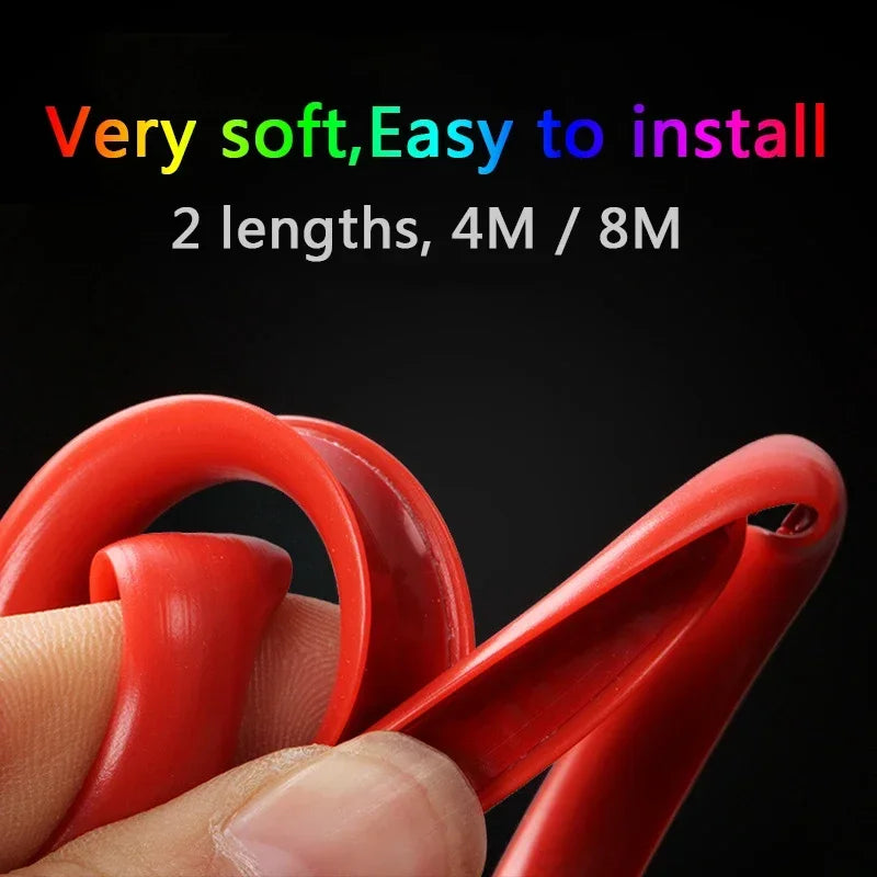 8M Car Wheel Rim Protection Decorative Strip Car Tire Styling Moulding Trim Tyre Guard Line Rubber Decoration Strip Amagi