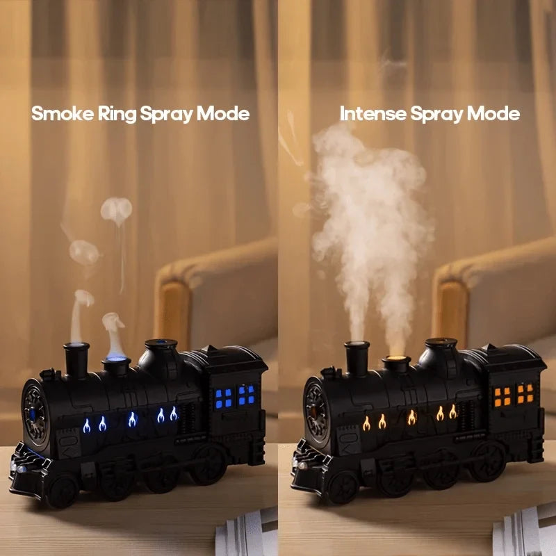 Creative Train Shaped Aroma Machine With 2 Mist Outlets Is An Air Humidifier Suitable For Office/Bedroom/Living Room Use