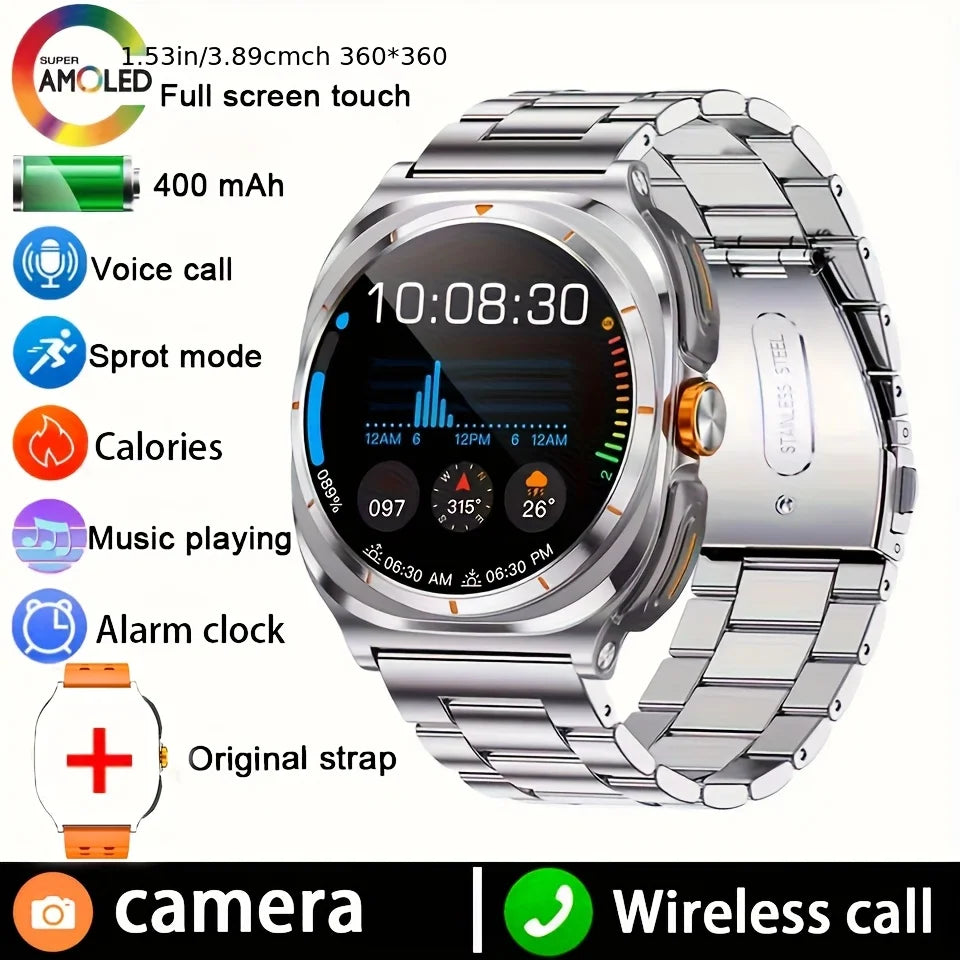 2026 New Upgraded TWS 2 in 1 Men SmartWatch with Headphones Bluetooth Call IP68 Waterproof Outdoor Sport Smartwatch For gift Hot