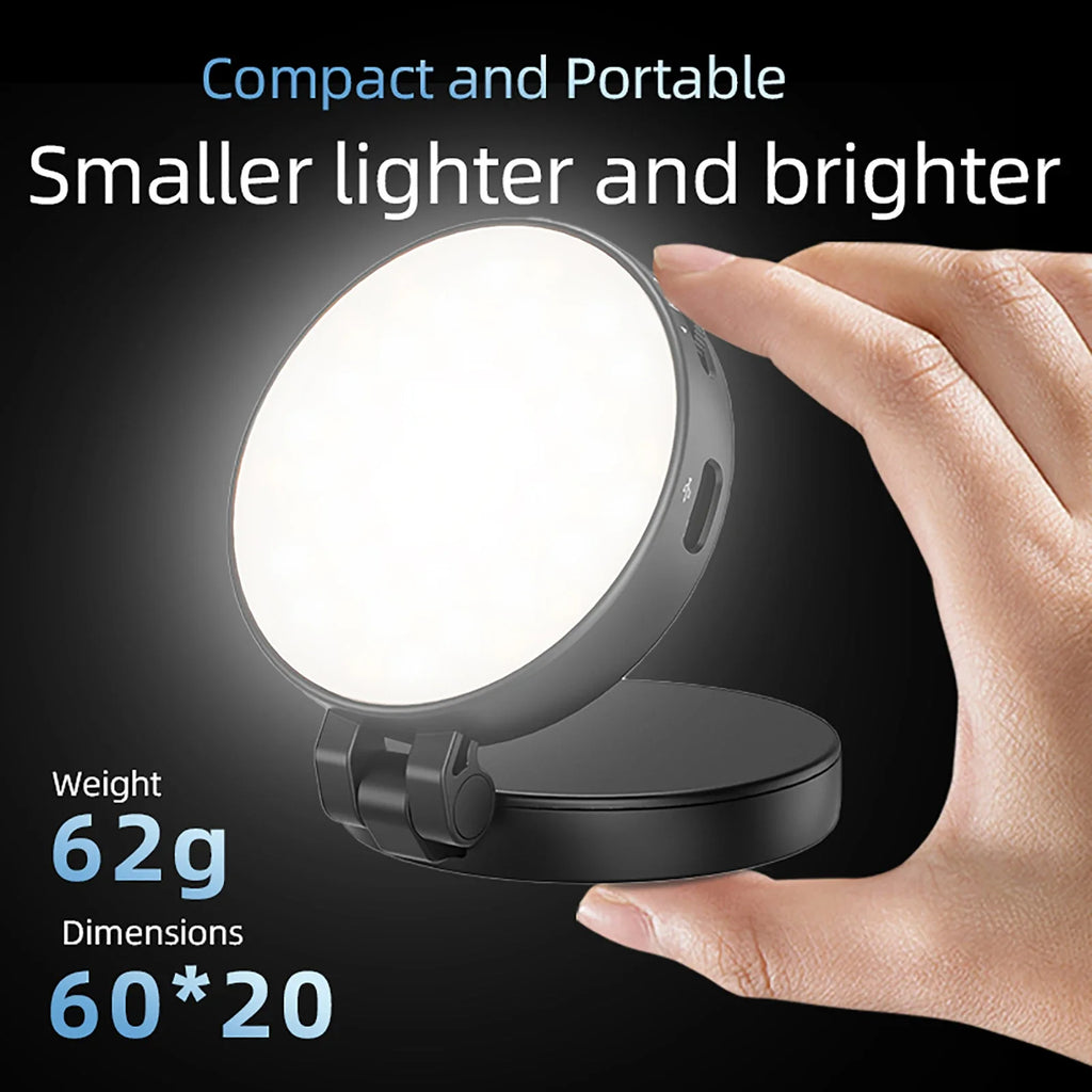 2 in 1 Folding Magnetic Phone Selfie Light with Mirror for Magsafe IPhone Fill Light Led Ring Flash Video Photography Accesorios
