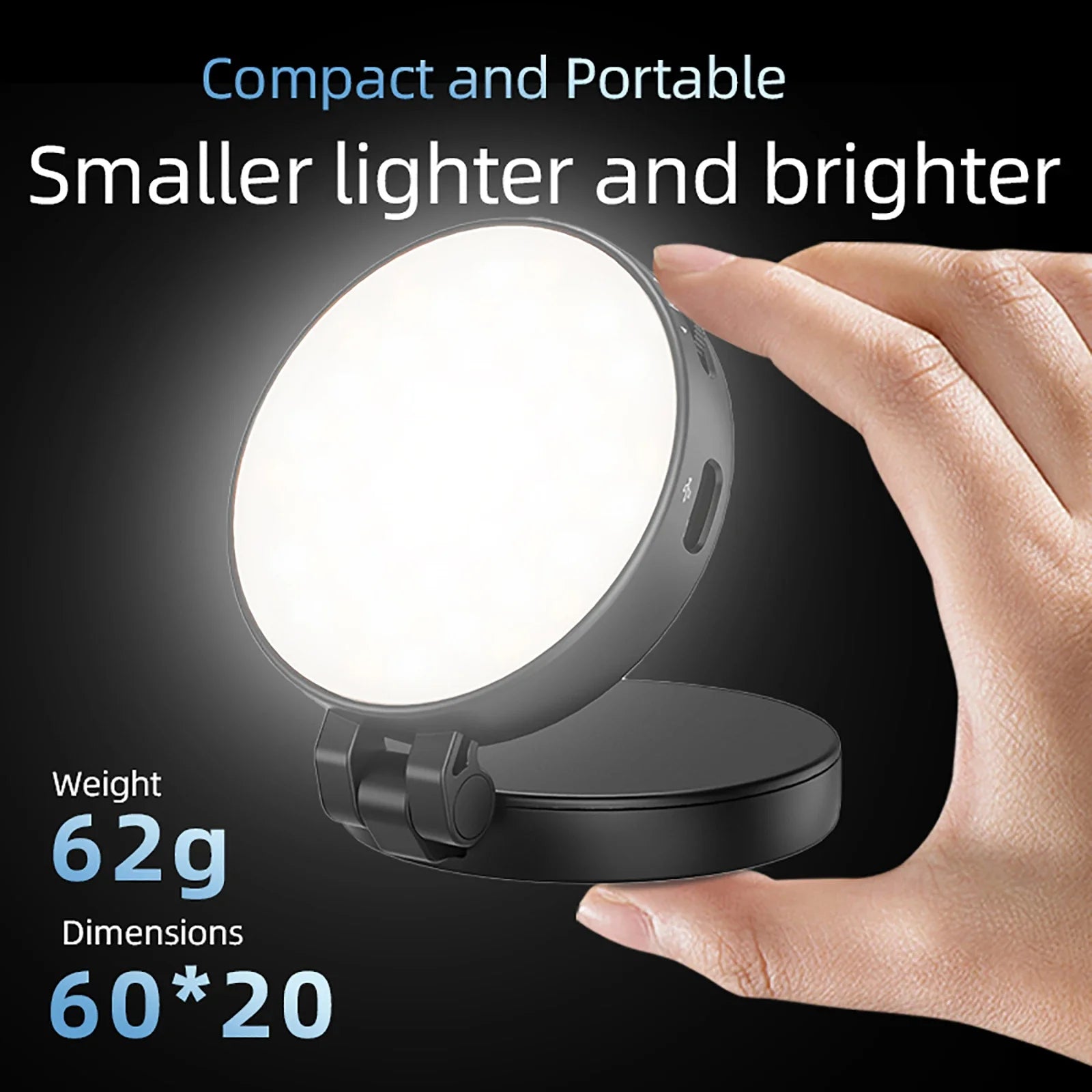 2 in 1 Folding Magnetic Phone Selfie Light with Mirror for Magsafe IPhone Fill Light Led Ring Flash Video Photography Accesorios
