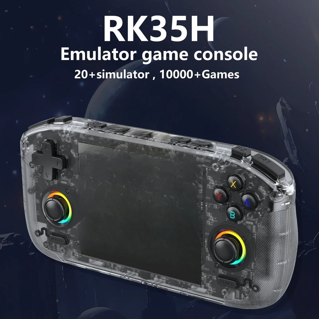 RK35H Handheld Game Console Retro Gaming Console Preloaded Classic Games with Multiple Emulators 3.5 Inch 4K HD IPS Screen