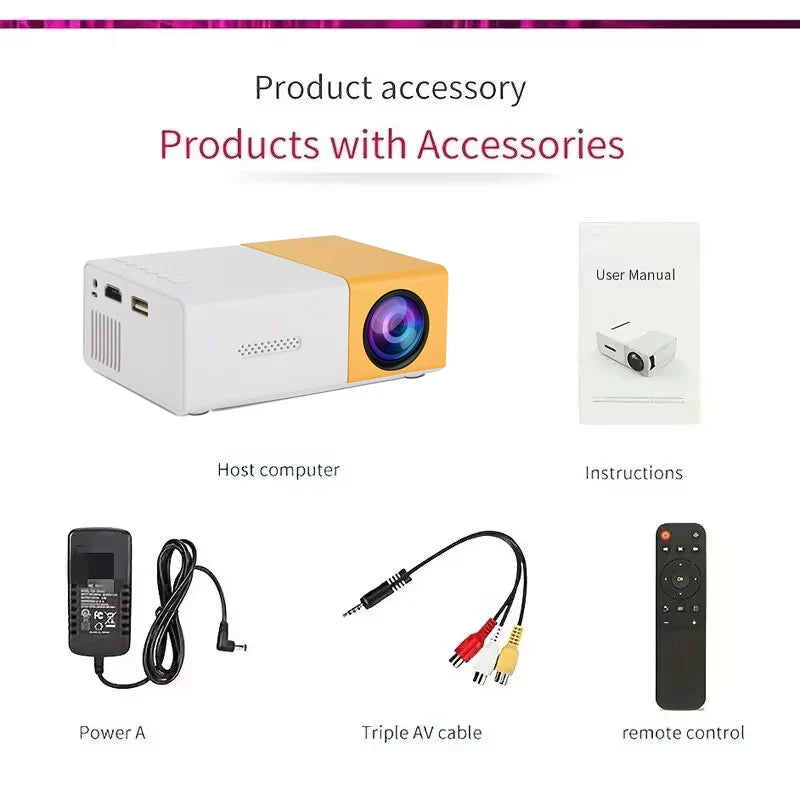 YG300 is suitable for bedroom, dormitory, student mobile screen projection, home theater,  projector, home projector