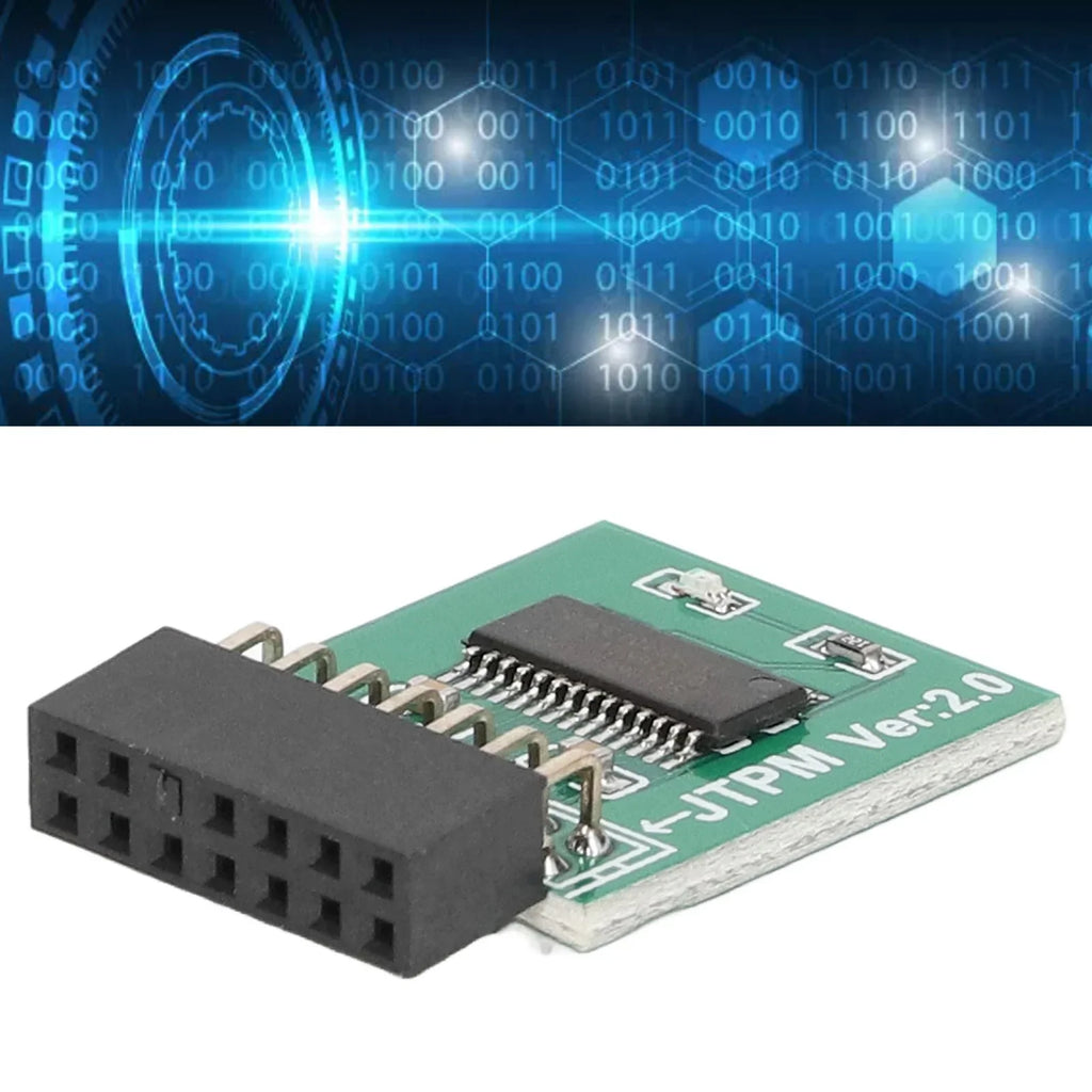TPM 2.0 Module Strong Encryption 14 Pin LPC Interface TPM Module Board for Win11 Green TPM Board TPM Module Board TPM 2.0 Module