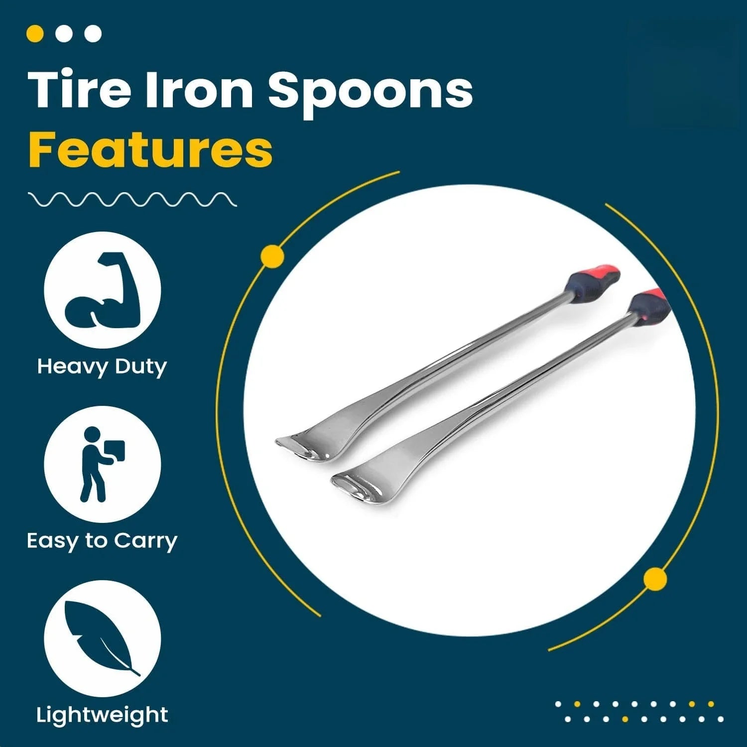 14.5" Tire Iron Spoons Lever Bar Changing Tires Repair Tool Kit Tyre Changer Remover for Motorcycle Bike Scooter Bicycle Mower