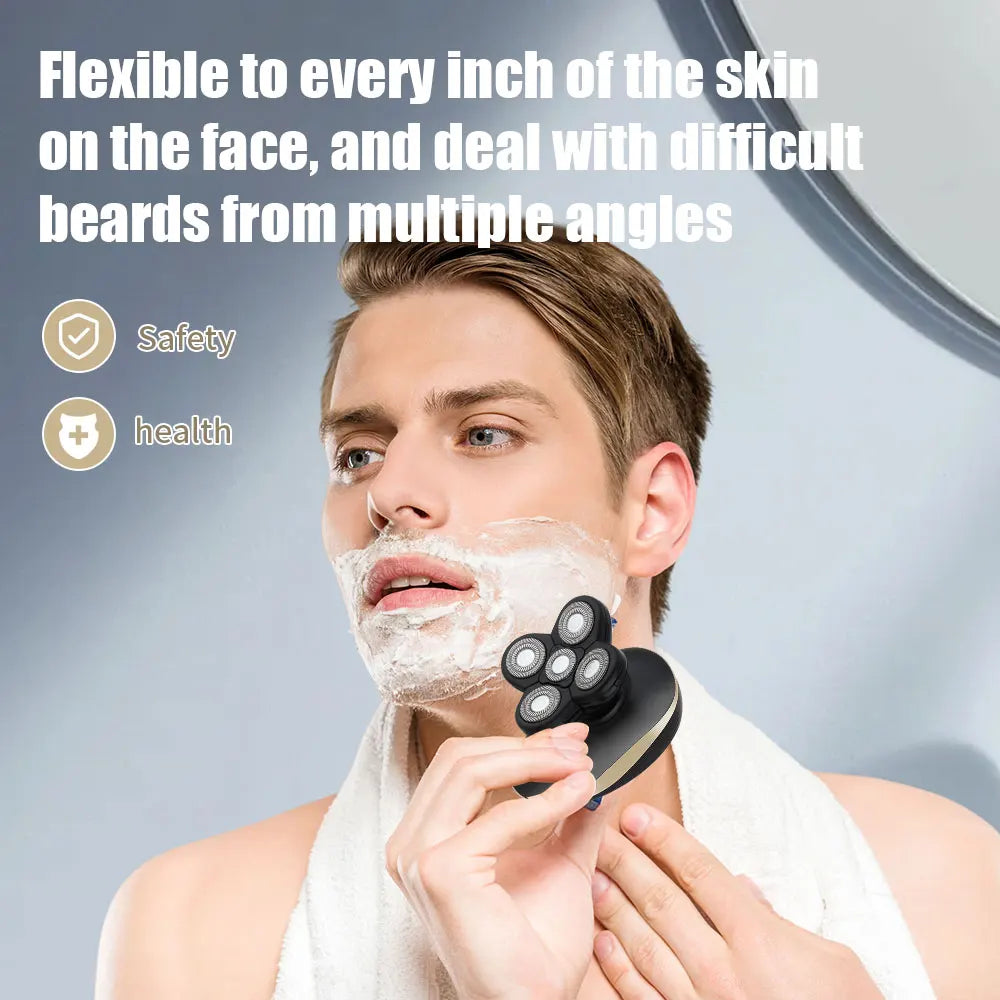 hiena Men Kit Wet Dry Electric Shaver Beard Hair Trimmer Electric Razor Rechargeable Bald Head Shaving Machine LCD Display