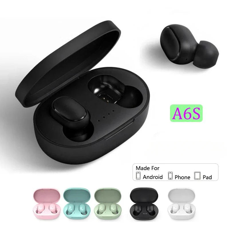A6S Wireless Bluetooth Earphones Earset Stereo Headphones Sport Noise Cancelling A6S TWS Headset sport music Earbuds for phone