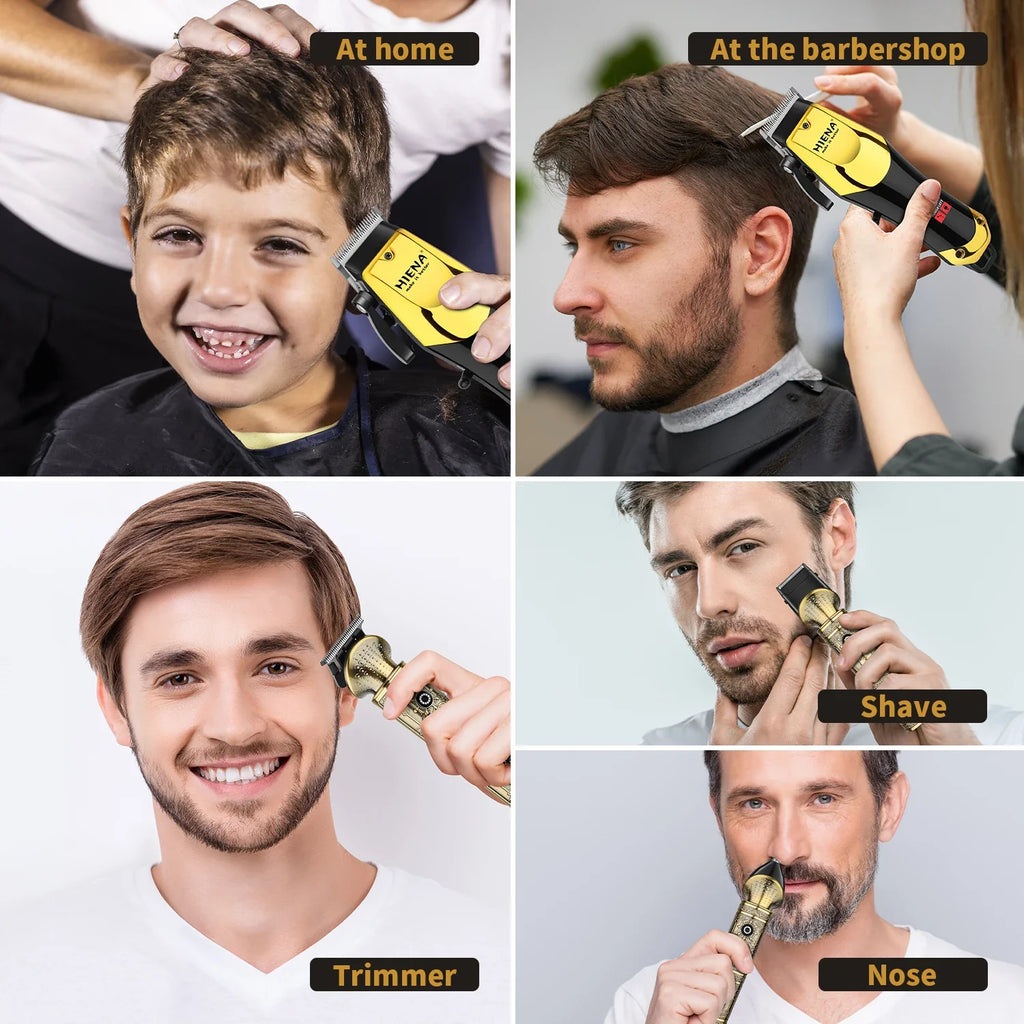 hiena Professional Barber Fade Clippers 0mm Zero Gapped Edgers Hair Trimmer Electric Men Bald Head Finish Hair Cutting Machine