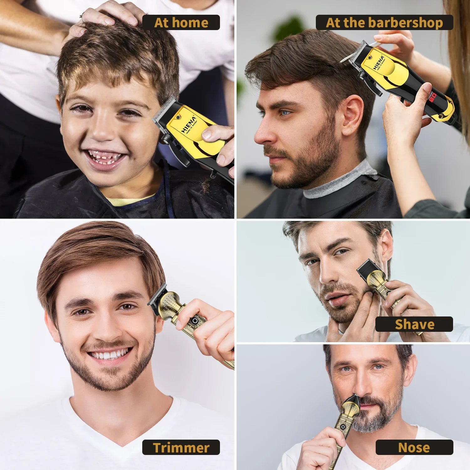 hiena Professional Barber Fade Clippers 0mm Zero Gapped Edgers Hair Trimmer Electric Men Bald Head Finish Hair Cutting Machine