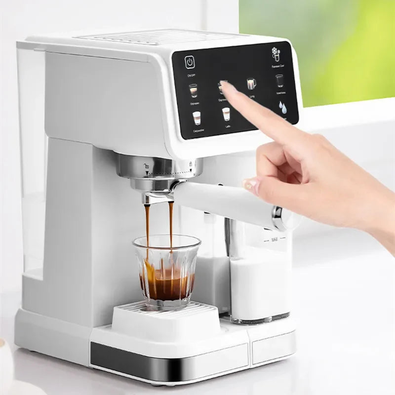 220V Touch Screen Coffee Machine for Home 20Bar Espresso Maker with Milk Frother Automatic Coffee Brewer Energy Saving