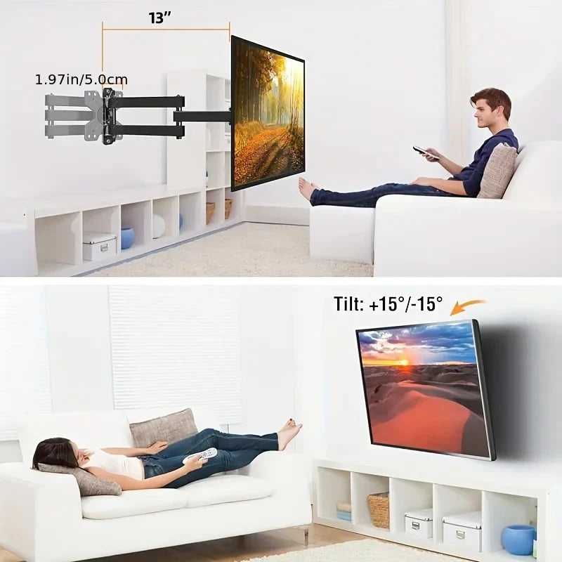 Adjustable TV Mounts Wall Mount Bracket Supports 10"-26" LED/LCD TVS,Holds Up to 15kg, VESA 100*100, Home Office Use TV Stand